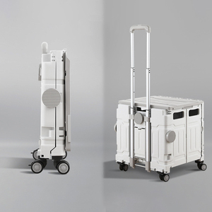 Xe đẩy đa năng gấp gọn bằng nhựa, 4 bánh, có tay cầm, khung hợp kim, dùng cho vườn, cắm trại, chợ, mua sắm, lưu trữ di động - Product Image 3