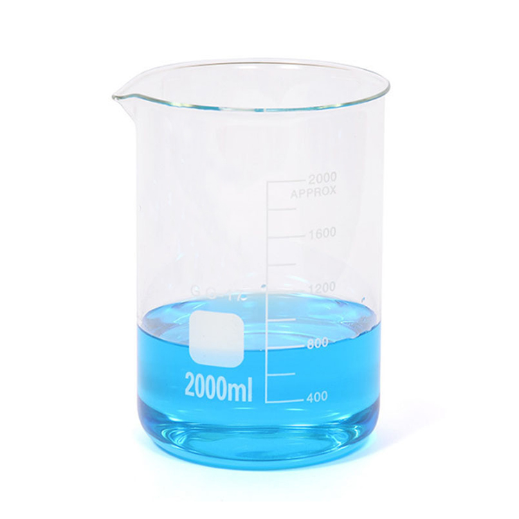 Стеклянный стакан большого объема 2000 мл, стакан из боросиликатного стекла для лабораторного использования, низкая форма, стакан с индивидуальным логотипом
