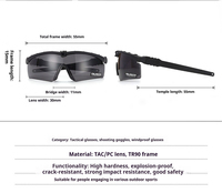 Lunettes de sport PC prêtes à l'emploi, lunettes tactiques d'extérieur, anti-impact, protection UV, verres polarisés remplaçables, ensemble de 3 pièces
