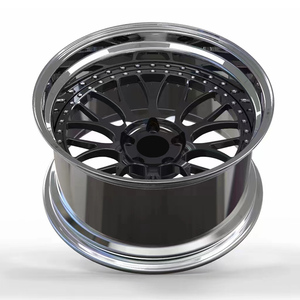 Jantes en alliage rivetées multi-rayons concaves profondes, finition chrome noir satiné, 18 <span class=keywords><strong>19</strong></span> 20 pouces, 5x112 5x120, style Hellaflush, compatibles <span class=keywords><strong>Golf</strong></span> CC Giulia - Product Image 2