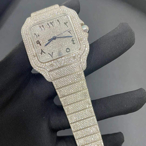 Montre de luxe Hip Hop en moissanite et diamants, entièrement sertie, en acier inoxydable, étanche, automatique, mécanique, pour homme - Product Image 5