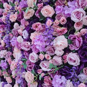 Populaire 8*8 pieds décorations murales de mariage fleur toile de fond décoration murale soie rose fleur artificielle panneau mural - Product Image 6