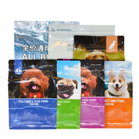 Sac de nourriture pour animaux de compagnie à fond plat imprimé mylar sac zip-lock pochette debout emballage sacs en plastique logo personnalisé