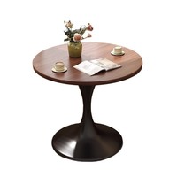 Table d'angle durable de style nordique inspirée du design de la tulipe avec cadre en métal pour salon, balcon, café, salle à manger