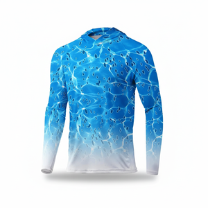 Sudadera con capucha de pesca de manga larga personalizada para hombre, camisa de sublimación de poliéster, protección UV UPF 50, ropa de pesca al aire libre transpirable de secado rápido - Product Image 1