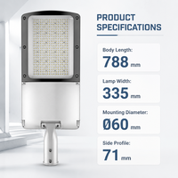 Série de lampadaires LED 300W résistants aux intempéries, étanches IP65 et anti-poussière, pour routes, grands axes routiers et parkings