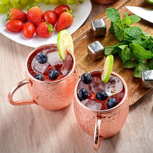 High Quality Custom <b>Large</b> Hammered Mule Cups 500ml 304 Stainless Steel Moscow Mule <b>Mug</b> for Beer Wine Bars Parties - Product Image 2