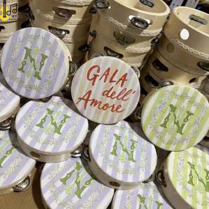 Bán buôn cá nhân 6 inch 15cm bộ gõ nhạc cụ tùy chỉnh thiết kế Tambourine tiệc cưới Nhà thờ giá trống - Product Image 2