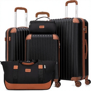 Cosbarn Ensemble de 5 valises à roulettes avec poignée télescopique, coque rigide en ABS, roues pivotantes, serrure TSA, ensemble de valises de voyage durables - Product Image 1