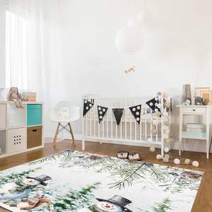 Noël bonhomme de neige tapis hiver arbres de noël et écureuil flocon de neige tapis antidérapant ensemble pour chambre salon décor à la maison - Product Image 4