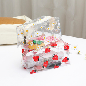 Clear PVC Cosmetic Bag Waterproof <b>Makeup</b> Pouch Custom Printed Zipper Travel Toiletry <b>Case</b> Gift - Product Image 6
