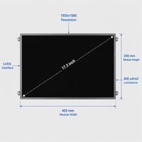 AUO G173HW01 V0 17,3-Zoll Industrie-HMI-LCD-Bildschirm 1920x1080 Full HD LVDS-Signal 400 Cd/m2 Helles Display-Panel OEM-Lieferung