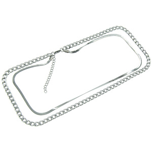 สร้อยคอแบบโซ่แบนสองชั้นลายกระดูกงูแบบคิวบา สร้อยคอแฟชั่นสตรีทแวร์ สร้อยคอคลุมคอ สร้อยคอแฟชั่น Tanjing - Product Image 5