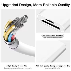 Nkiwi Bộ chuyển đổi đầu đọc thẻ <span class=keywords><strong>SD</strong></span> TF 2 đầu cắm và chạy để sạc và đọc đồng thời - Product Image 6