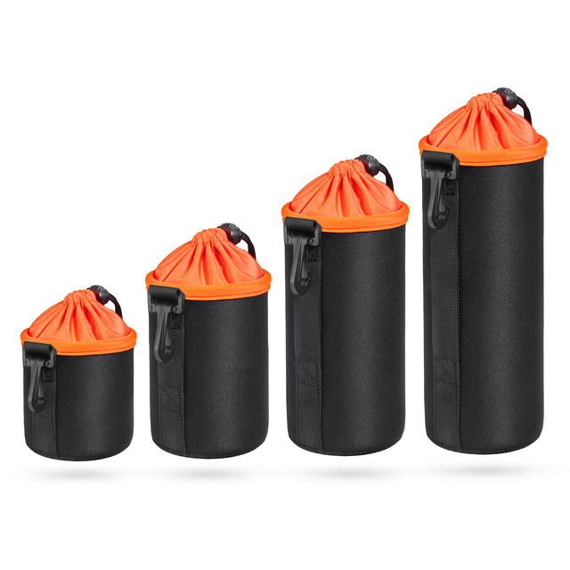 Thick Protective Shockproof Neoprene Camera Lens Pouch Bag with Adjustable Drawstring for Nikon Sony SLR DSLR Digital Camera