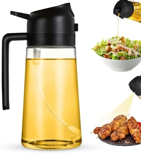 Multifunctional 2 in 1 Olive <b>Oil</b> Dispenser and <b>Oil</b> Sprayer <b>Bottle</b> Cooking Gadgets Glass 16oz <b>Oil</b> Dispenser <b>Bottle</b> <b>for</b> <b>Kitchen</b> - Product Image 1