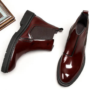 Botas de Cuero de Estilo Oxford con Plataforma y Punta Cuadrada, Diseño Personalizado de Lujo, con Suela Antideslizante y Diseño Moderno en la Pantorrilla para Hombre - Product Image 5