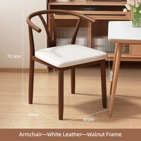Chaises de salle à manger, chaises à dossier pour usage domestique, chaises à thé modernes et minimalistes en bois massif, chaises Taishi