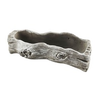 Pot de fleurs en ciment durable au design classique pour cactus, herbes et plantes succulentes, idéal pour la pose au sol dans un jardin.