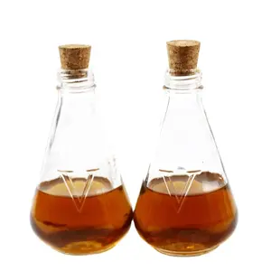 Wholesale Mini Glass Olive Oil Bottles Cork Glass Water Bottles with Bamboo Lid Glass Soap Bottle