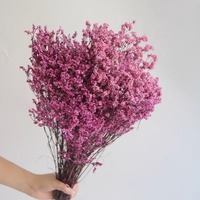 Buket Rumput Kristal Limonium Awet Bentuk Persegi, Bunga Kering Buatan Tangan untuk Dekorasi Rumah, untuk Hari Valentine, Wisuda, Tahun Baru