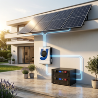 Convertisseur solaire 3,6 kW avec batterie LiFePO4 100 Ah, kit complet de stockage d'énergie pour système photovoltaïque de balcon domestique