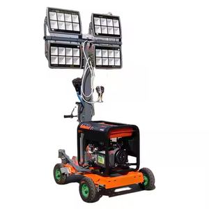 Luces de torre de inundación móvil <span class=keywords><strong>LED</strong></span> vertical de 600W con mástil telescópico y soporte de cámara para construcción - Product Image 4