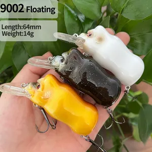 Bán buôn Vua đười ươi đi topeater 64mm nổi crankbaits bề mặt tiếng ồn Mồi Câu Cá Minnow Bass Lắc wobblers - Product Image 5
