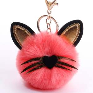<span class=keywords><strong>Promo</strong></span> 8 Cat poopom Keychain Pom Pom Pom عرض ترومي حيوان لطيف ألعاب قطيفة حقيبة سحر للنساء المعلقات بالجملة - Product Image 5