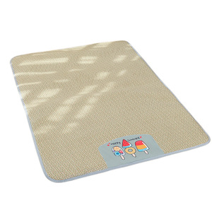 Summer Cooling Mat For <b>Dogs</b> Extra Large Breathable Rattan <b>Pad</b> Summer Ice Cream Color Rectangle Pet Mat - Product Image 5