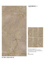 Carreaux de sol en porcelaine 60x120cm, brun doré, carrelage en porcelaine poli et émaillé, dalles pour murs et sols, pour l'intérieur d'hôtels modernes