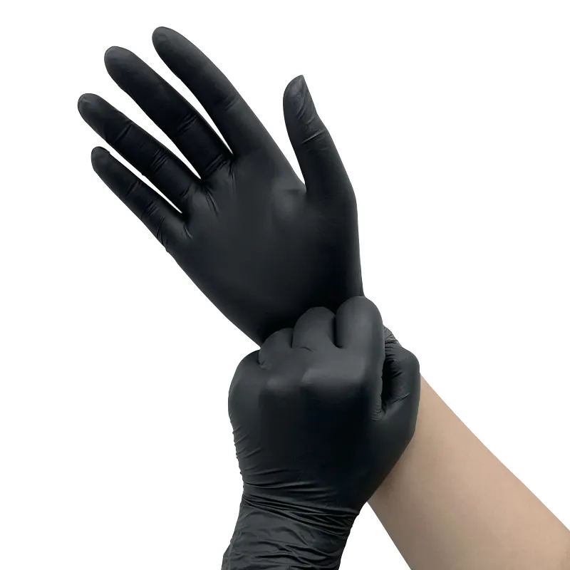 Kangbang Free Sample Powder Free Rubber Gloves Food Grade Black Nitrile Gloves Catering