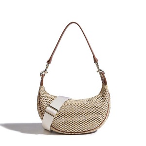 กระเป๋าคาดไหล่แบบถักลายเสี้ยวกระเป๋าสะพายไหล่แนวย้อนยุคมีบล็อกสีมีสายคล้องไหล่กระเป๋าแฟชั่นสำหรับผู้หญิง - Product Image 6