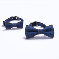 Collier ajustable en jean avec nœud papillon pour chats et petits chiens – Accessoire formel pour animaux de compagnie pour mariages et fêtes