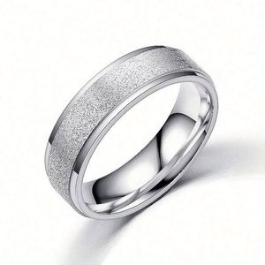 5 Colors 6mm Fashion Jewelry Wholesale <b>Cheap</b> Stainless Steel 18K Gold Plated Frosted <b>Rings</b> for Engagement <b>Wedding</b> Anniversary - Product Image 1