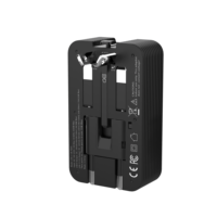 Adaptor Perjalanan Global Universal Ultra-Tipis 35W Portabel, 1 Stopkontak AC dengan 2 Port USB-C & 1 Port USB-A