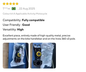 Soporte de Manillar para Motocicleta y <span class=keywords><strong>Bicicleta</strong></span> de Alta Calidad, Resistente y Popular, con Soporte Invisible para Selfie Stick de 1m para Insta360 X5 X4 X3 <span class=keywords><strong>GoPro</strong></span> - Product Image 2