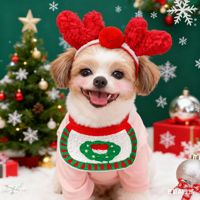 Bavoir-saladier écologique mignon pour chien et chat, accessoires de costume Teddy Bome pour l'automne/hiver et Noël