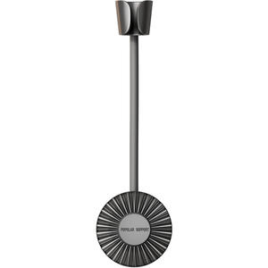 Support mural pour sèche-cheveux de salle de bain, sans perçage, en titane gris spatial, finition chromée ronde - Product Image 3