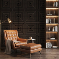 Panneau acoustique en bois ondulé organique 600x600mm, design géométrique moderne en forme de S, Akupanel 3D, design sensible au toucher pour les hôtels, les salons