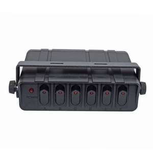 Panel de interruptor de aluminio de 6 entradas, caja de interruptor basculante de encendido y apagado, Panel de controlador de palanca <span class=keywords><strong>LED</strong></span> azul de 12V para autobús de coche marino - Product Image 4
