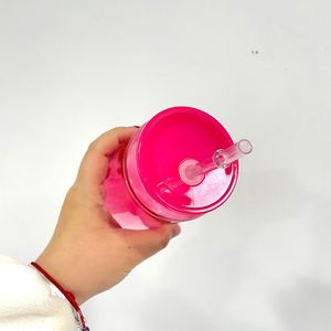 16Oz Unbreakable <b>Clear</b> Transparent <b>Jelly</b> Plastic Sode Can Coffee Cup With Colorful Pp Lids and Straw for Vinyl - Product Image 4