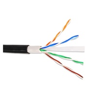 OEM 24AWG cobre puro UTP red Cable blindado Ethernet Cat6 exterior Cable negro 305m rollo precio