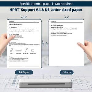 Imprimante thermique <span class=keywords><strong>portable</strong></span> Poooli MT800Q, format A4, alimentation automatique du papier, USB+, 304 DPI, compatible - Product Image 3