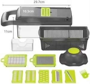15 Pcs Multifunctional Eco-Friendly <b>Kitchen</b> <b>Gadget</b> ABS+Stainless Steel Vegetable Chopper Manual Vegetable Cutter Fruit Potato - Product Image 2