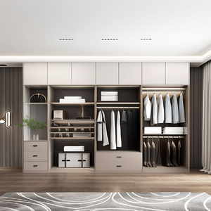 Custom Modern Bedroom <strong>Furniture</strong> <strong>LED</strong> <strong>Light</strong> 6-Door Wardrobe Closet with Glass Door MDF Material for Apartment Clothes Organizer - Product Image 2