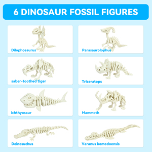 Figurine de squelette de dinosaure articulé imprimée en 3D, modèle d'animal fossile flexible et mobile, jouet éducatif pour enfants, décoration de bureau - Product Image 2