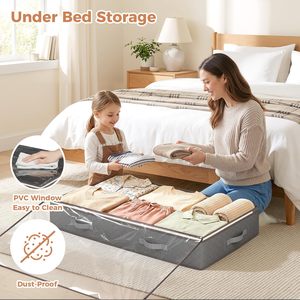 Stackable 90L Foldable American Style <b>Wardrobe</b> <b>Storage</b> Containers with Zippered Bins for Clothing Organization - Product Image 5