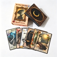 Cartas de Tarot Oracle de Papel Negro con Bordes Impresos Personalizados de Fábrica al por Mayor, Cartas de Afirmación con Libro de Instrucciones