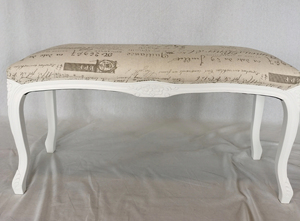 Stile europeo Retro scritto a mano tipografia stampata panca in <span class=keywords><strong>legno</strong></span> massello imbottito - Product Image 2